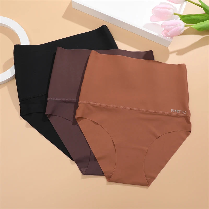 FINETOO Women Seamless Underwear High Waist Slimming Panties Female Shaping Hip Lifting Brief Comfortable Tummy Control Lingerie