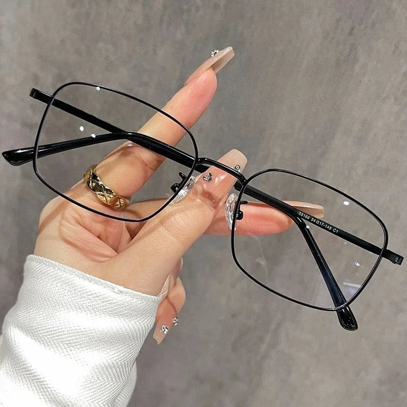 Square Metal Myopia Glasses | -0.50 to -6.00 Lens Options