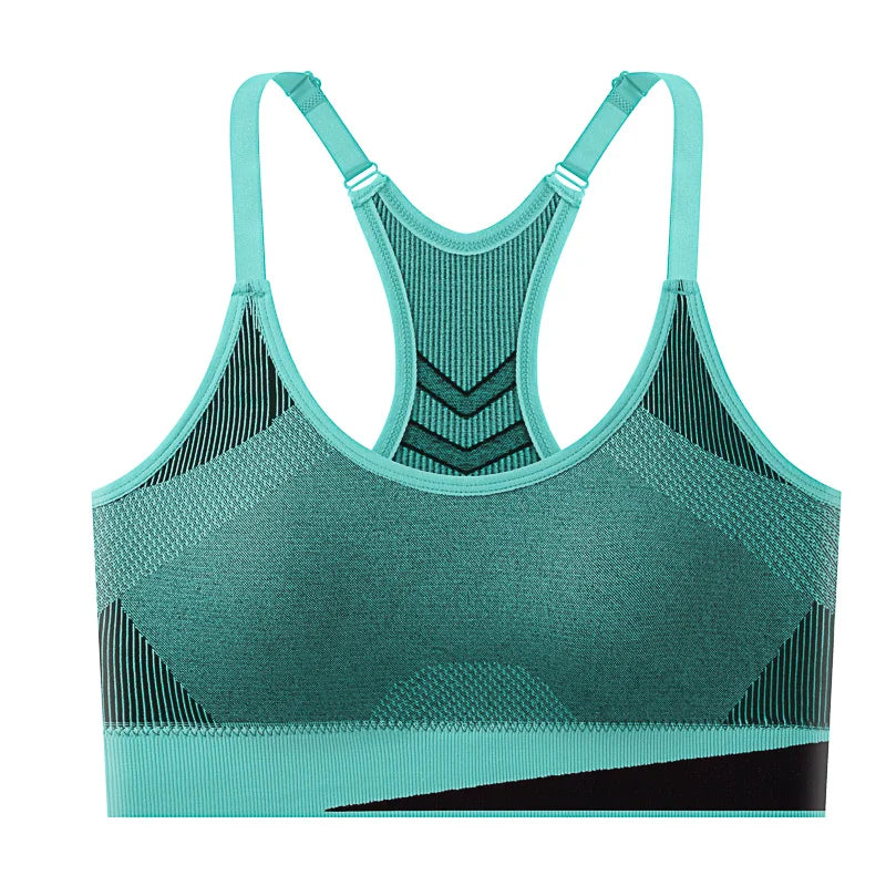 Women's Double Layer Seamless Sports Bra – Sweat-Absorbing Shockproof Padded | Gym Yoga Running