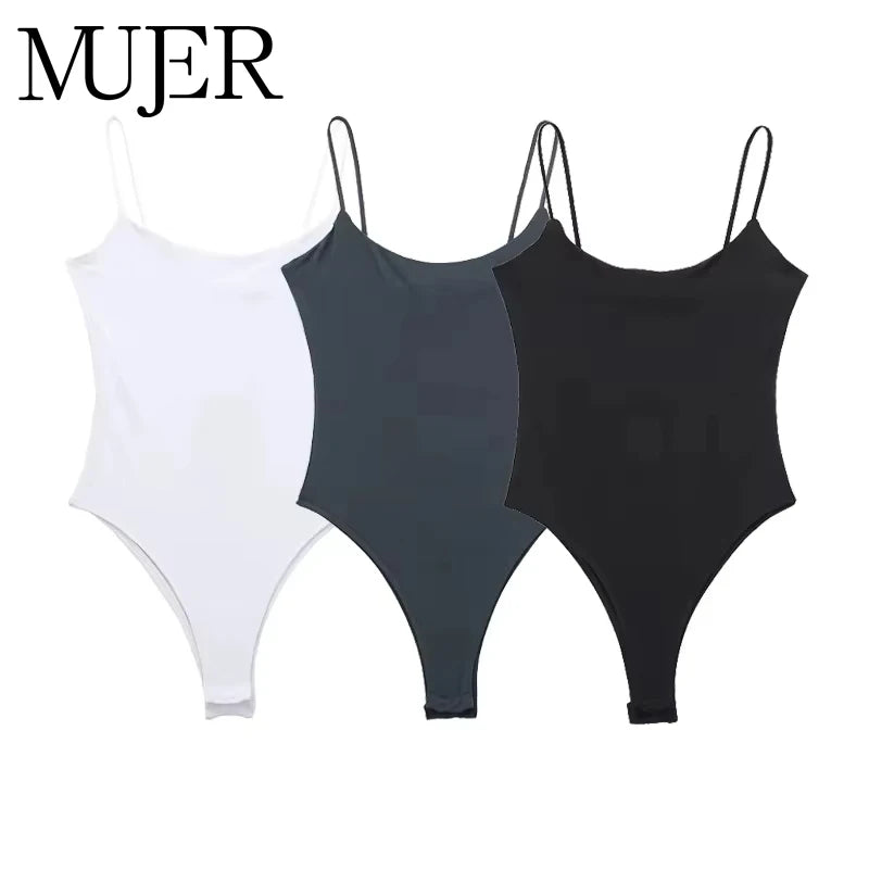 Slim-Fit Spaghetti Strap Bodysuit — Backless One-Piece | Women's Lingerie