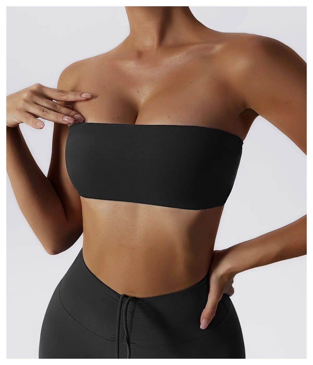 Strapless Sports Bra – Quick-Dry Tube Top Chest Wrap for Yoga, Gym & Fitness