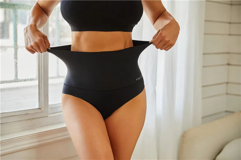 FINETOO Seamless High Waist Panties Women's Abdomen Hip Lift Briefs Body Shaping Lingerie Pants Plus Size Breathable Underwear