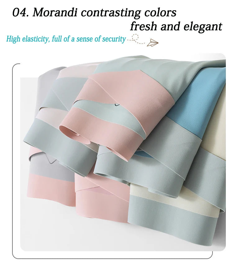 4pcs Summer Seamless Panties Ice Silk Female Pregnanc Underwear Women Low-Waist Briefs Large Size Maternity Panty Sexy Lingerie