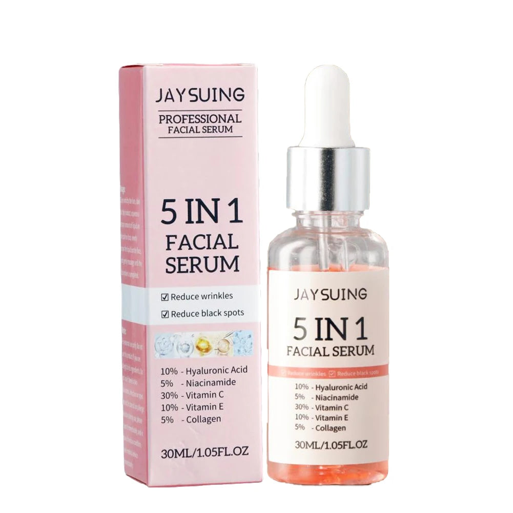 5-in-1 Vitamin C & Hyaluronic Acid Face Serum – Pore Minimizing, Brightening & Deep Moisturizing (30ml)