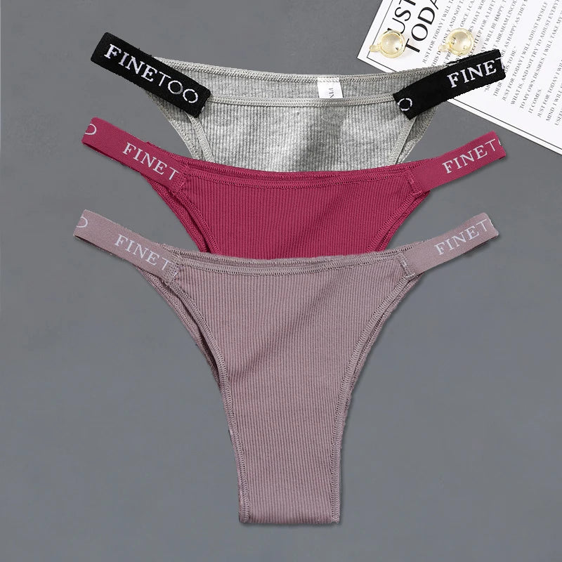 3-Pack Cotton Low-Rise Brazilian Bikini Panties – Soft Comfortable Underwear for Women (M–XL, 14 Color Sets)