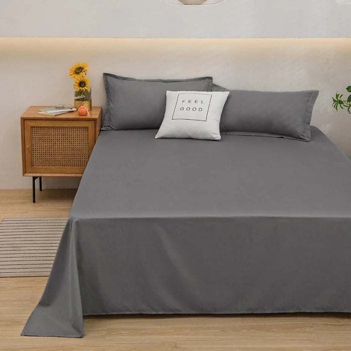 Soft Polyester Flat Bed Sheet, Solid Color Top Sheet