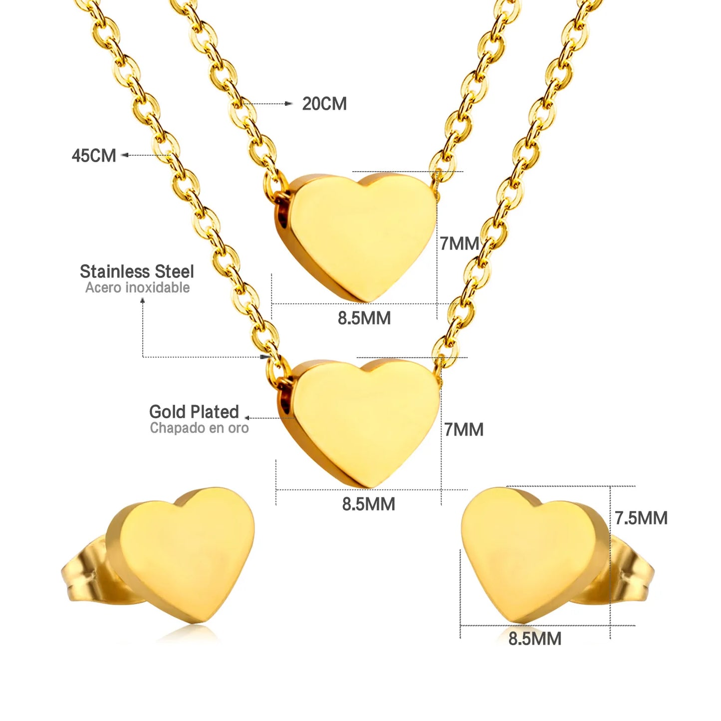 LUXUKISSKIDS Fashion Water Drop Choker Necklace Earrings Sets Stainless Steel Woman/Girls Luxury Jewelry Set Wedding Accessories