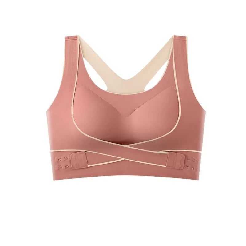 Women's Seamless Sports Bra – Wire-Free Push-Up | Side Support Beauty Back