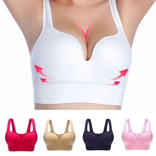 Women's Wireless Padded Sports Bra – Breathable Fitness Running Vest | Push-Up Bralette