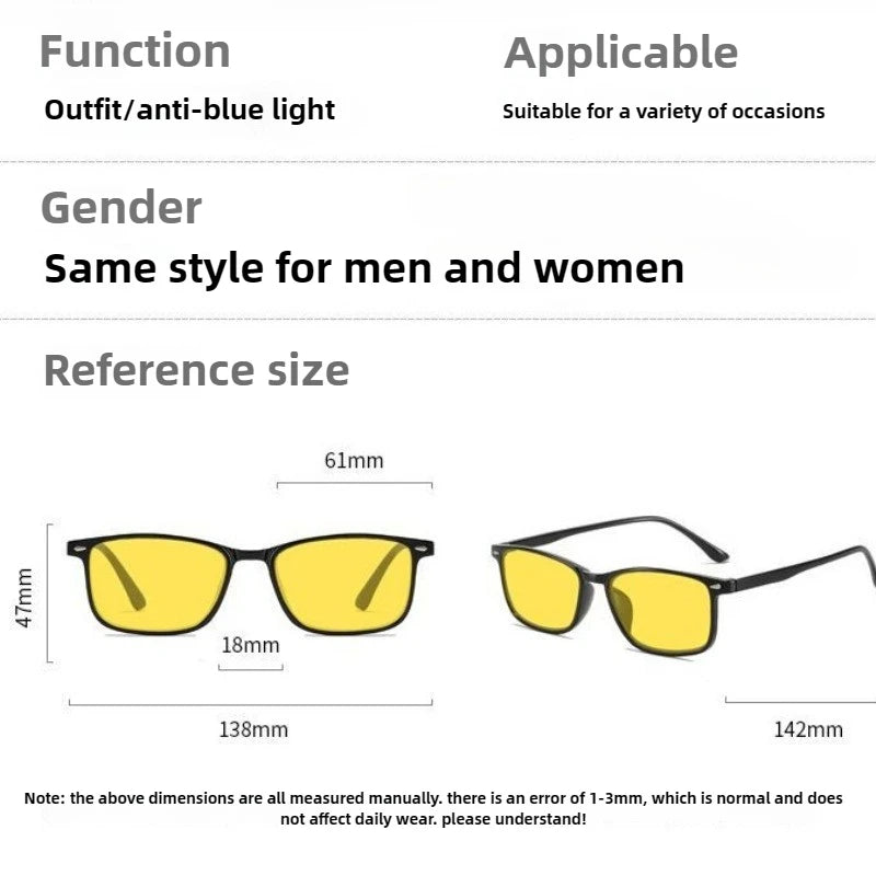 Rectangle Tinted Glasses | Orange & Red Lens Styles