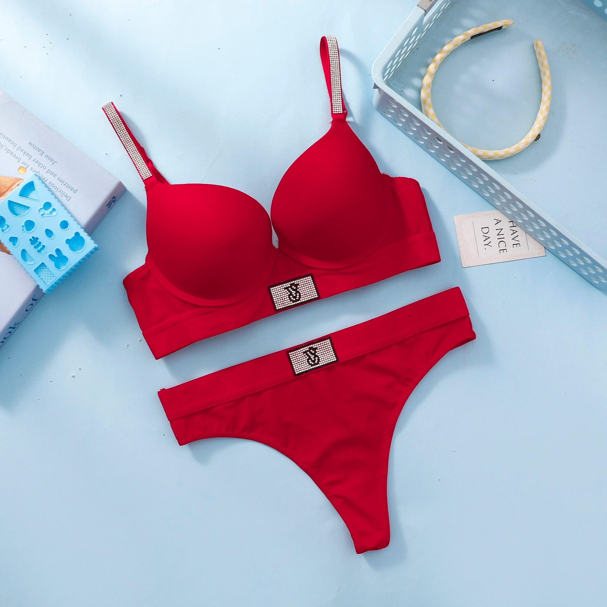 Women's Wireless Lace Bra & Panty Set – Comfortable Everyday Lingerie