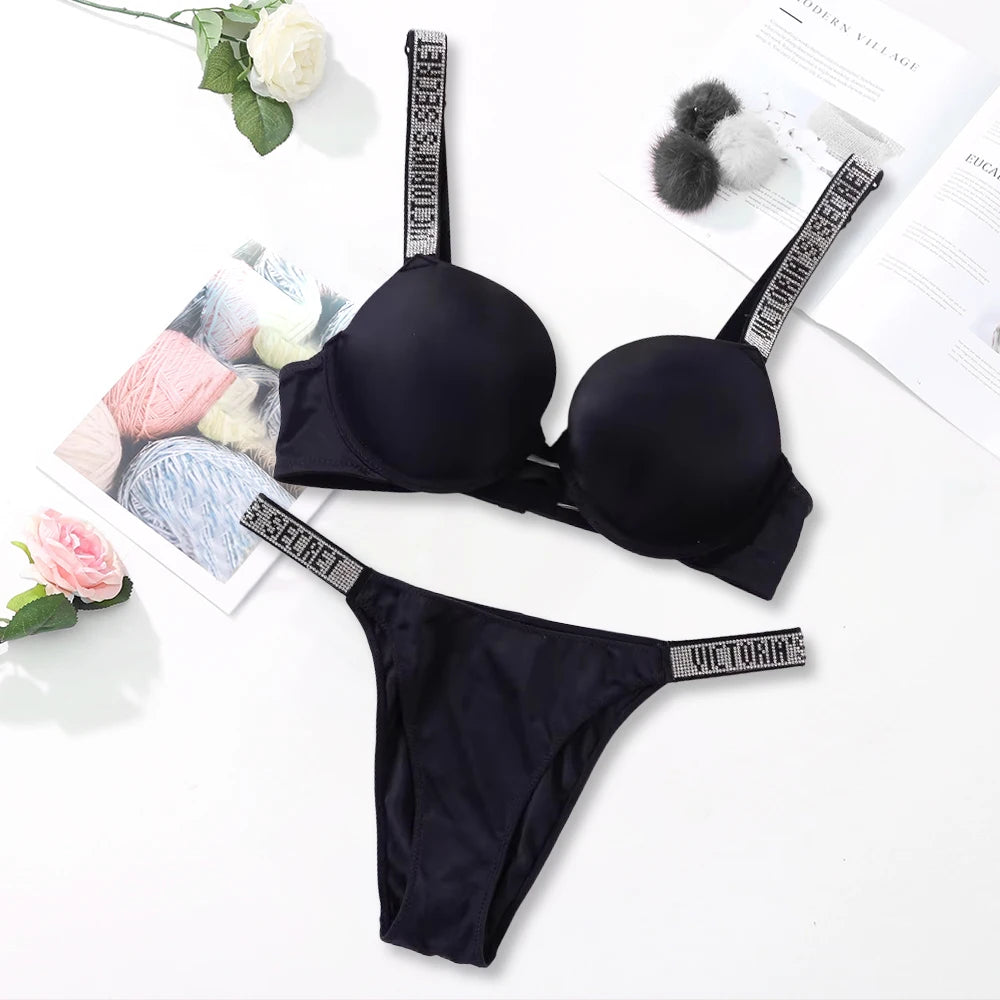 Women's Classic Push-Up Bra & Panty Set – Breathable Soft Lingerie