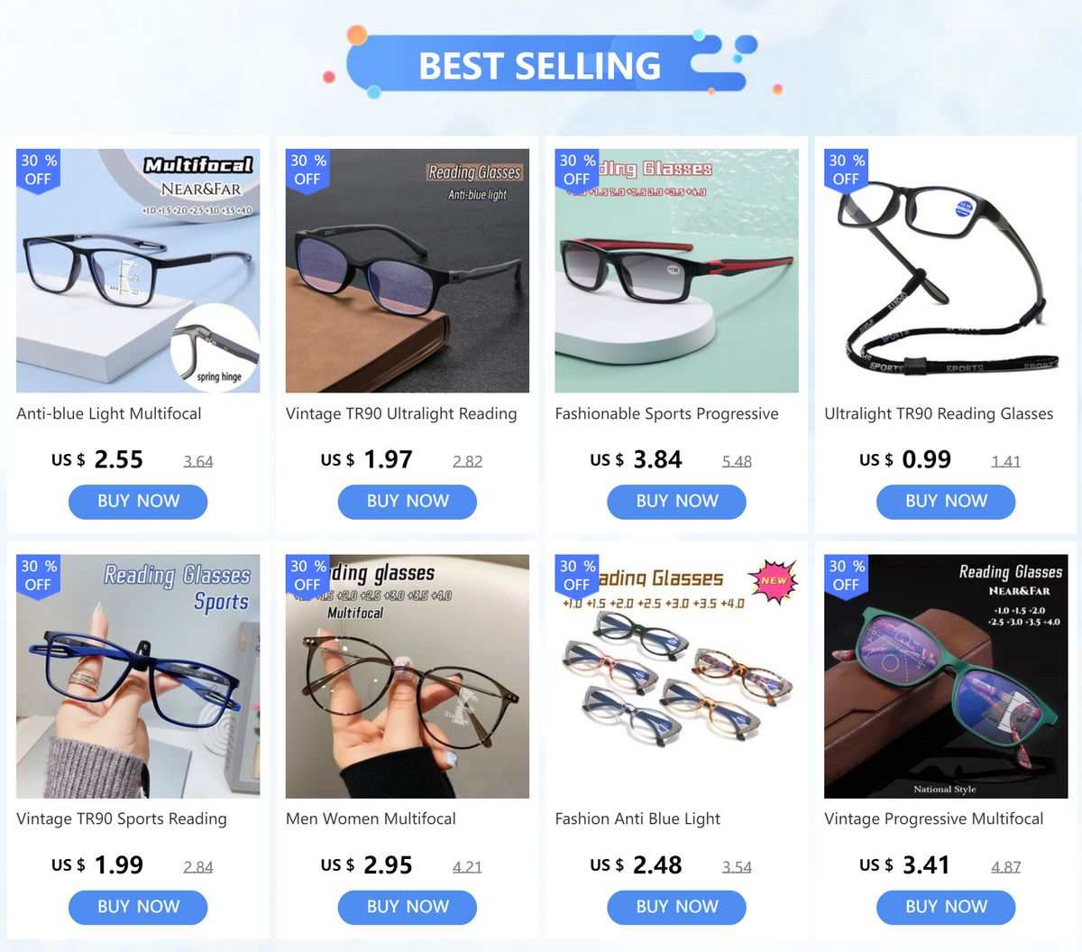 Square Reading Glasses | Folding & Standard Frame Options
