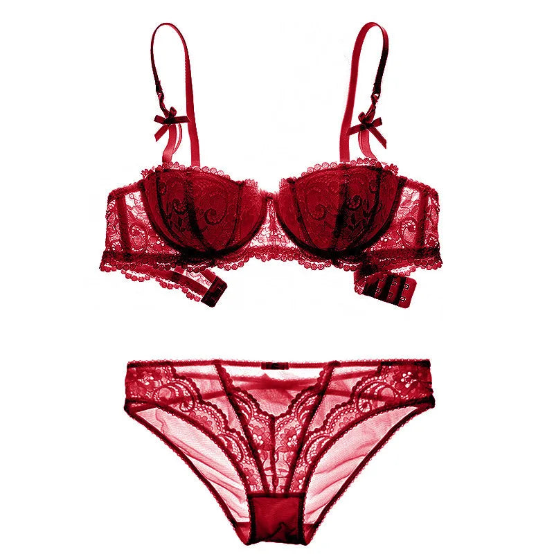 Floral Lace Bra, Panty & Garter 3-Piece Set – Push-Up, Underwire, Plus Size | Women's Lingerie