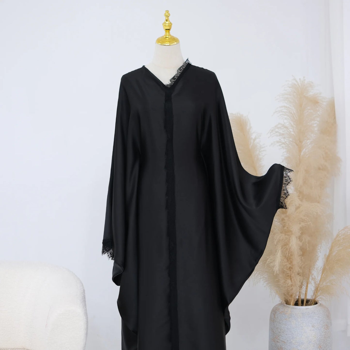2026 New Luxury Dubai Abaya for Women V-Neck Loose Fit Long Sleeve Open Front Flowy Modest Dress Muslim Abaya with Free Shipping