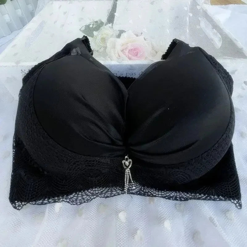 Women's 12CM Thick Padded Push Up Bra | Wide Side Wings No-Spill Wireless Bra for Small Chest (34–40)