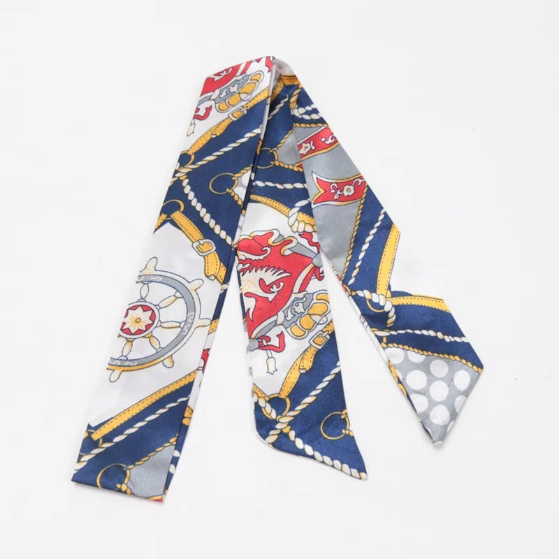 Skinny Scarf Hair Small Women Simple Style Handle Ribbon Fashion Printing Hairband Headscarf Beautiful Scarves Bags for Women