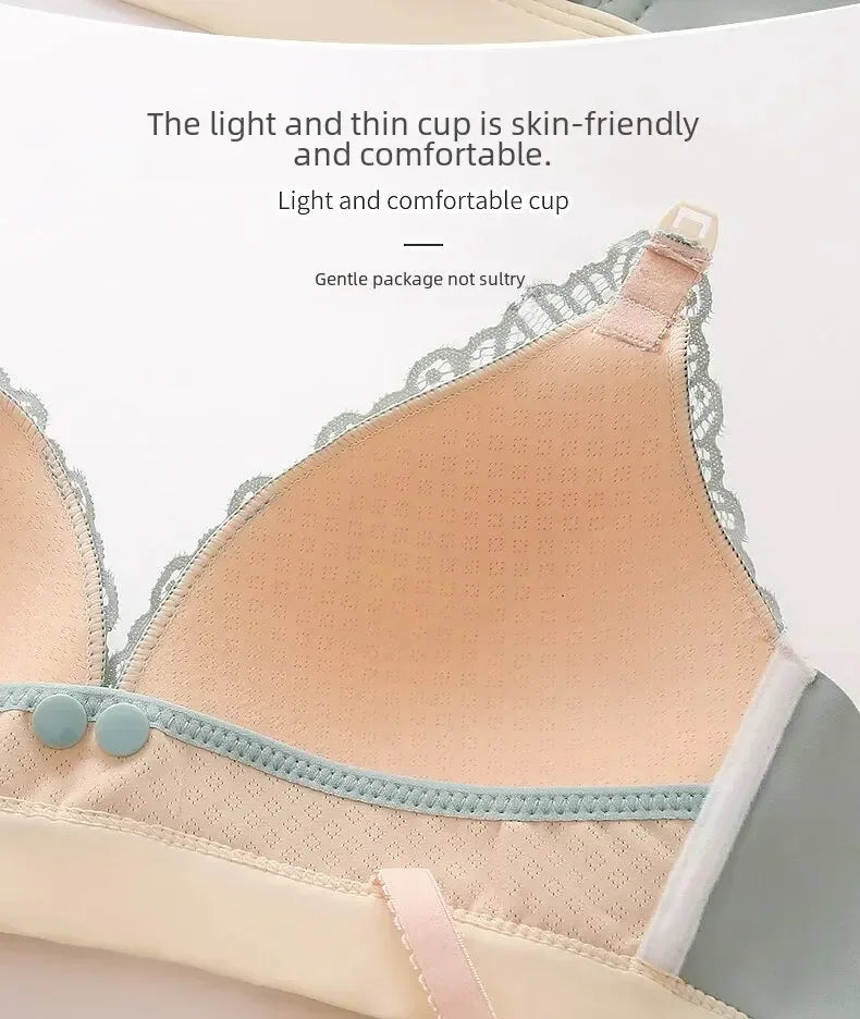 Wire-free Thin Breastfeeding Bra Comfortable Gathered Pregnancy Postpartum Breastfeeding Front Opening Pregnant Women Chest Wrap