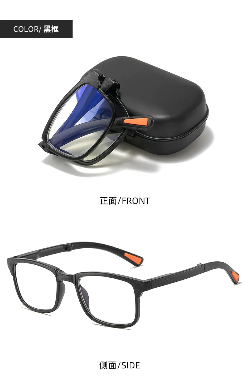 Folding Square Reading Glasses | Optional Case | +1.00 to +4.00