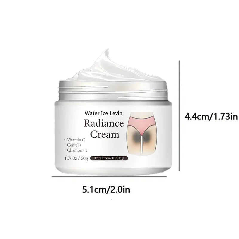 50g of Radiance Cream - Contains Vitamin C, for Private Areas, Underarms, Joints, Improves the Appearance of Melanin, and Illuminates the Skin Inside the Buttocks and Thighs