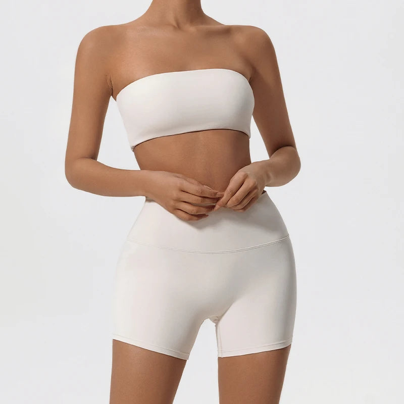 Women’s 2-Piece Workout Set – Strapless Sports Bra & Leggings for Yoga, Gym & Running