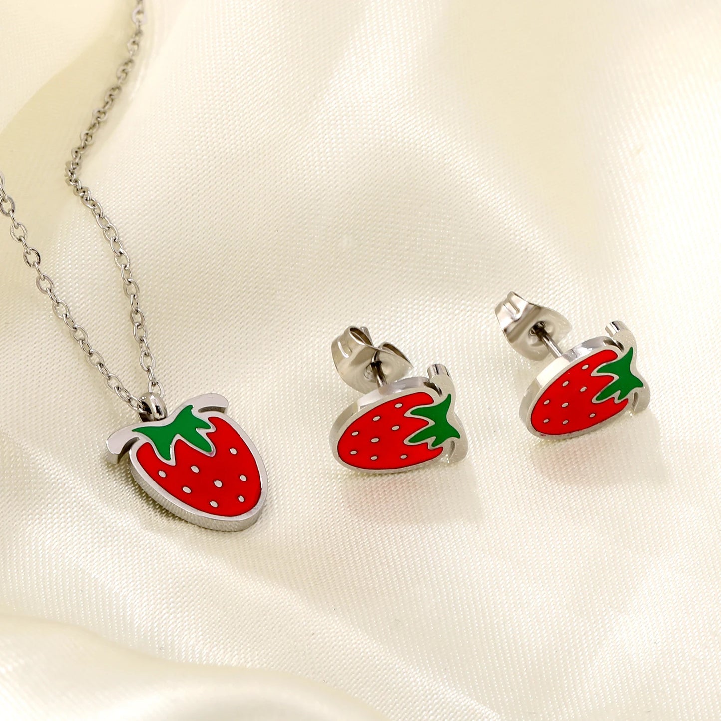 LUXUKISSKIDS Fashion Water Drop Choker Necklace Earrings Sets Stainless Steel Woman/Girls Luxury Jewelry Set Wedding Accessories