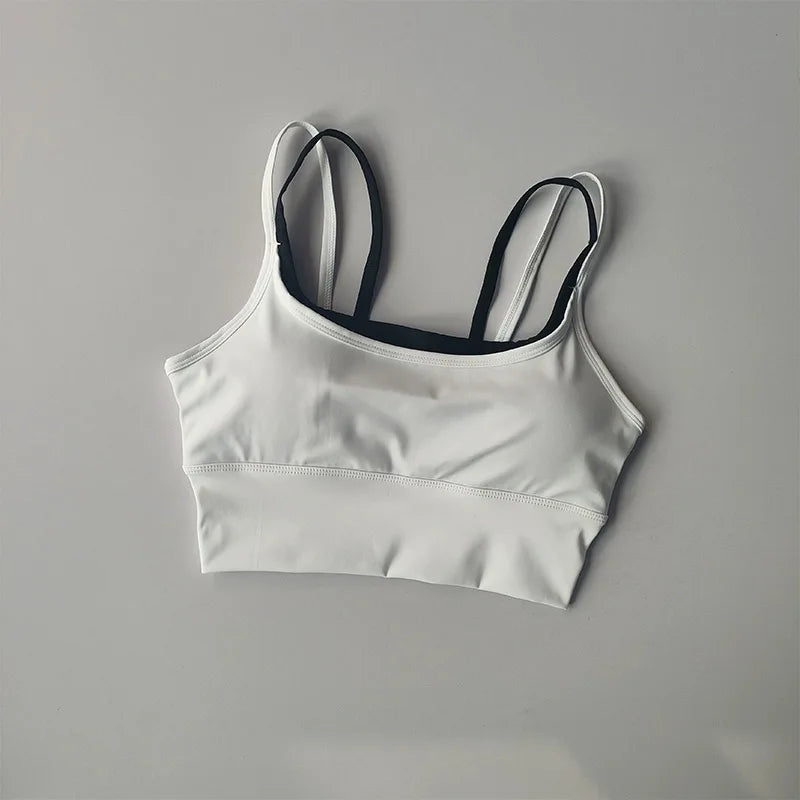 Women's Shockproof Gathering Sports Bra – Quick-Dry Suspender Vest | Yoga Fitness Running