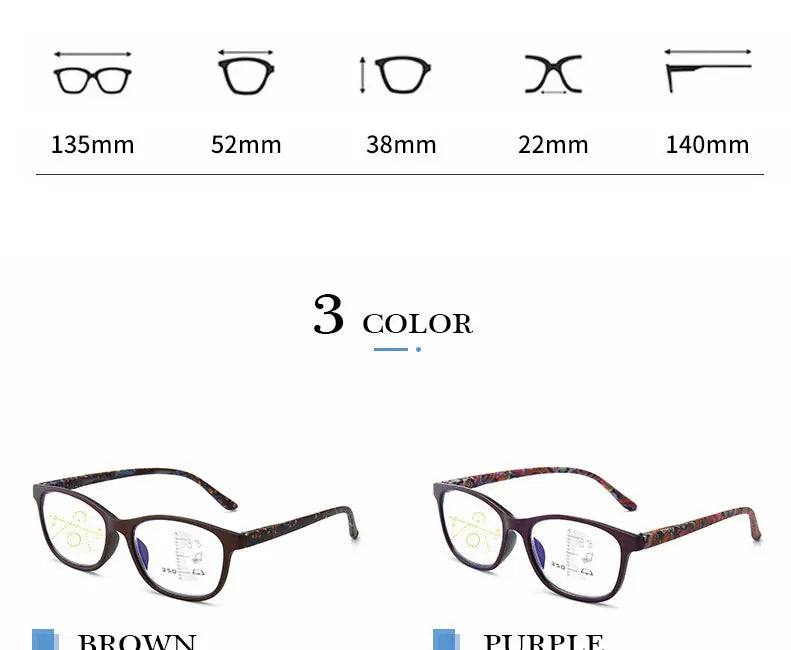 Progressive Multifocal Reading Glasses | +1.00 to +3.50