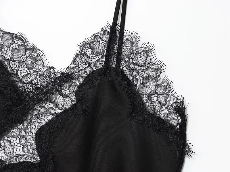 MUJER Black Lace Tops for Women Camisole Sexy Backless Tops Woman 2025 Summer Sleeveless Women's Tops Straps Beach Top Female