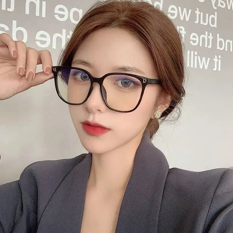 Oversized Square Myopia Glasses | Black, Pink & Clear Frames