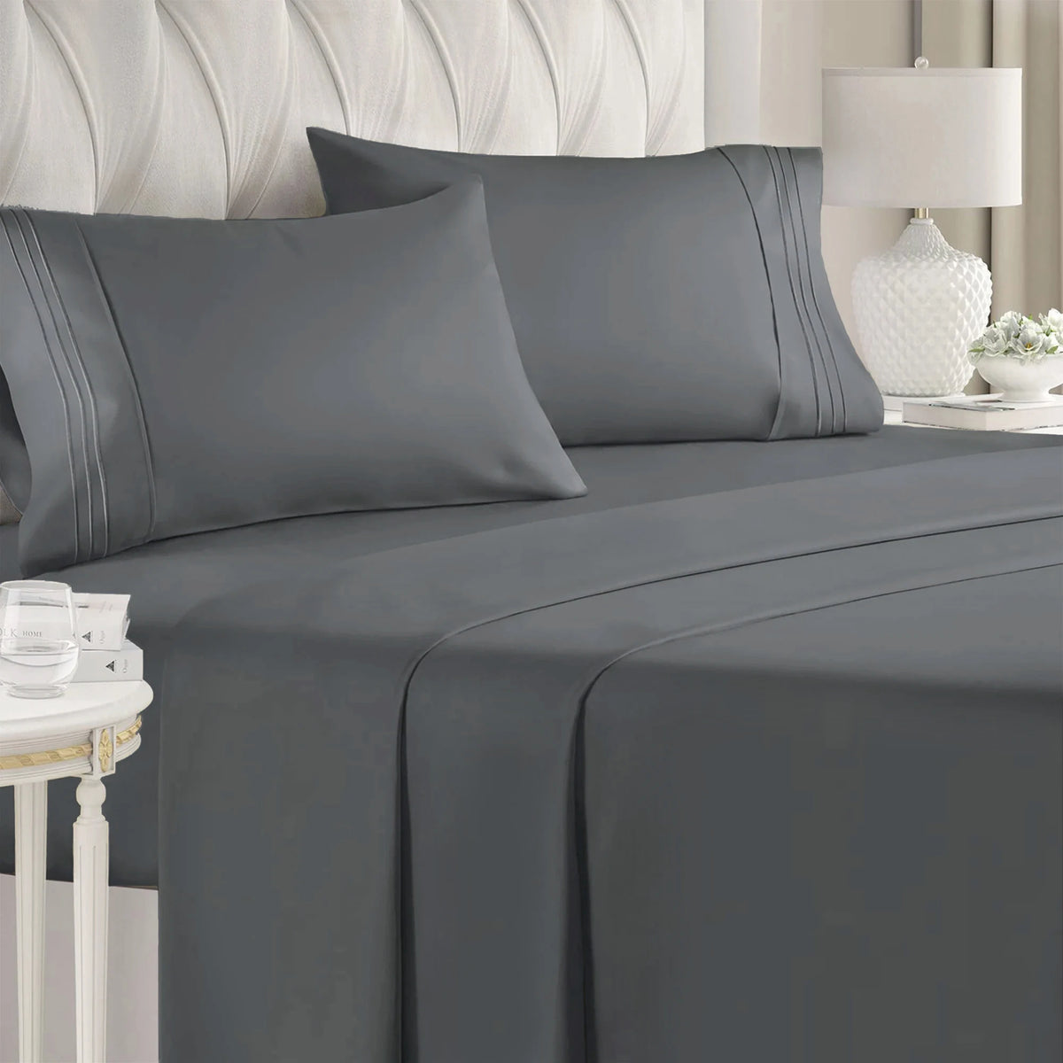 4-Piece Brushed Microfiber Bed Sheet Set with Deep Pockets