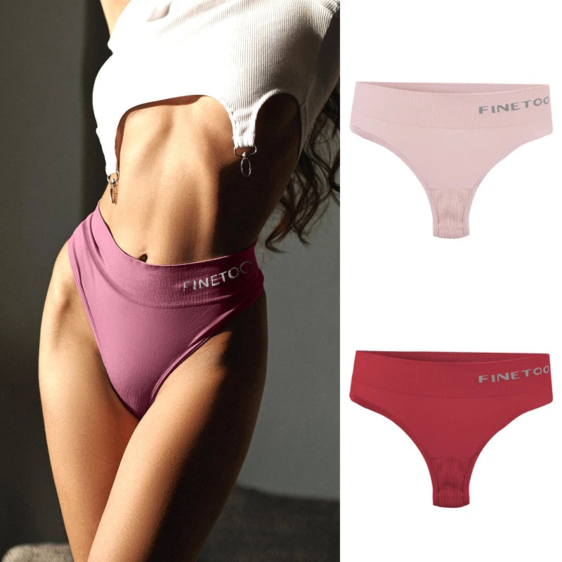 2-Pack High Waist Seamless Thongs — Plus Size G-String Panties M–2XL