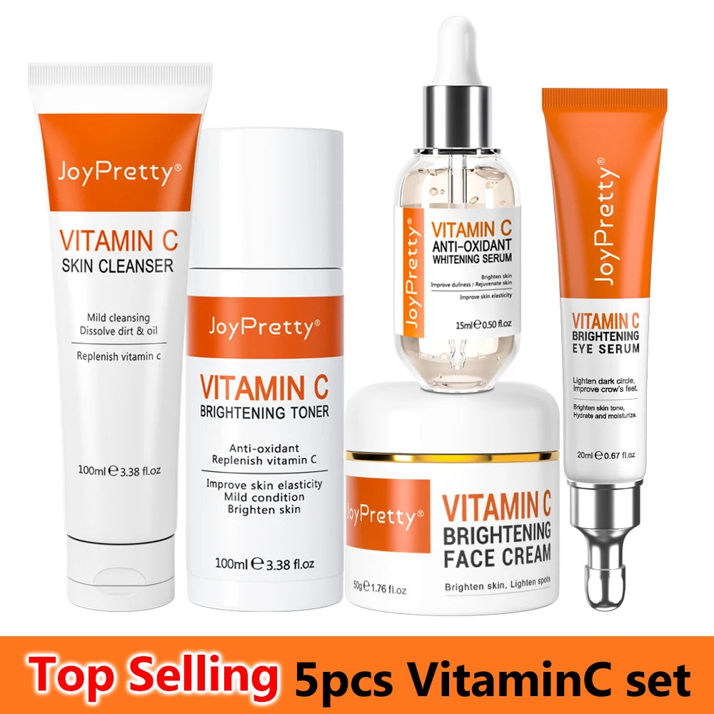 Vitamin C Brightening Skincare Set – Dark Spot Removal, Whitening & Deep Hydration