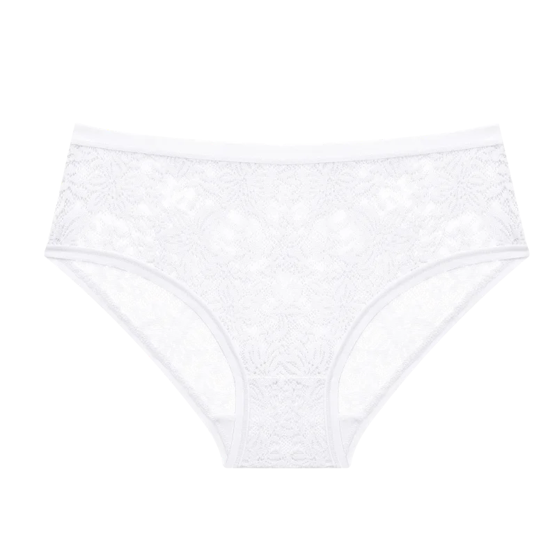 Seamless Floral Lace Brief Panties – Hollow-Out See-Through Underwear for Women (S–2XL, 6 Colors)