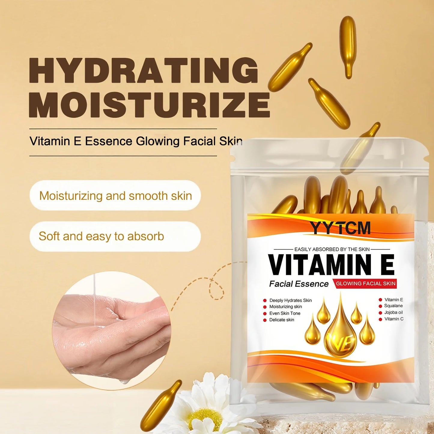 Vitamin E & Squalane Deep Moisturizing Capsule Essence – Brightening Face Serum