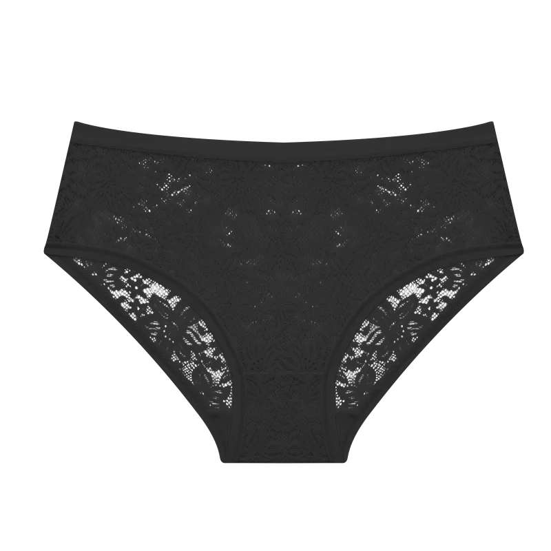 Seamless Floral Lace Brief Panties – Hollow-Out See-Through Underwear for Women (S–2XL, 6 Colors)