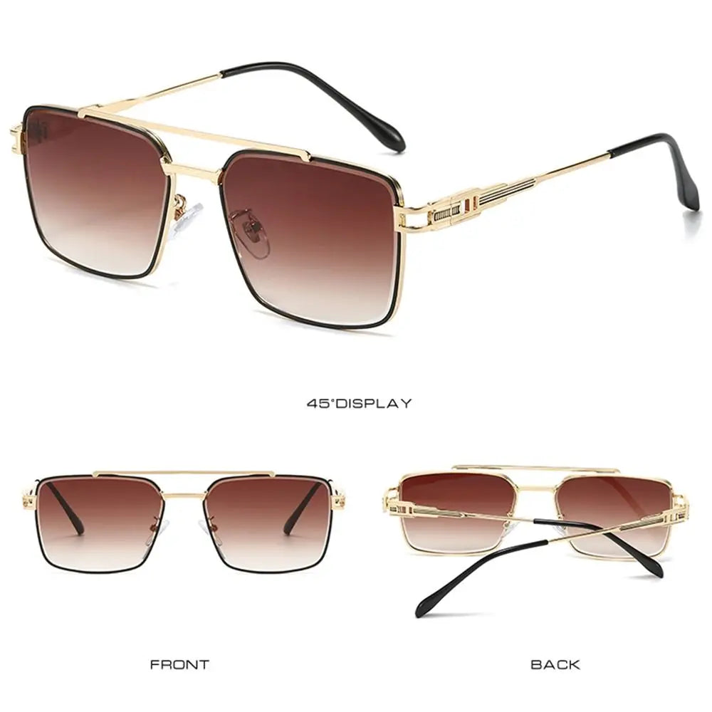 Double-Bridge Rectangle Sunglasses | Gradient Lens Options