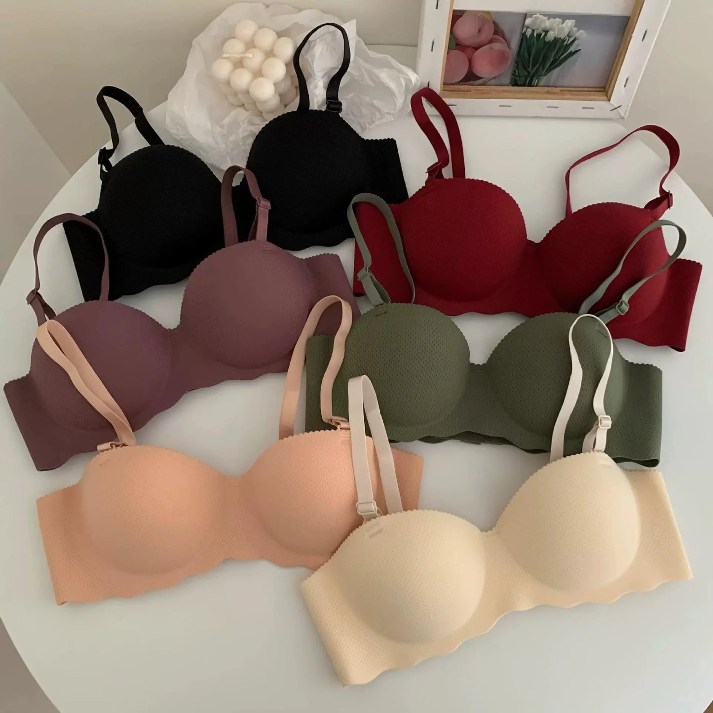 Seamless Push-Up Bralette — Wire-Free Padded Bra with Detachable Straps