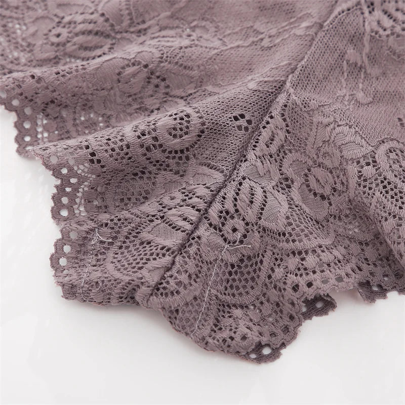 3-Pack Floral Lace Boyshort Panties – Low-Rise Ultra-Thin Underwear for Women (S–XL, 10 Color Sets)