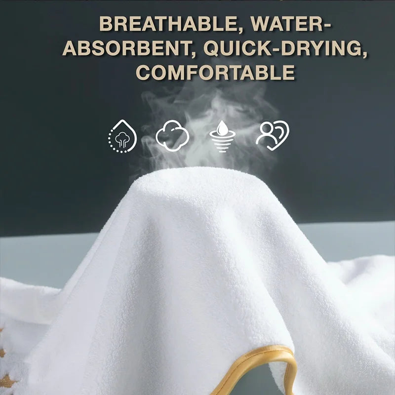 Golden Striped Coral Fleece Bath Towel Set – Ultra-Soft, Quick-Dry, Machine Washable (2, 3, 6 or 8 Pcs)