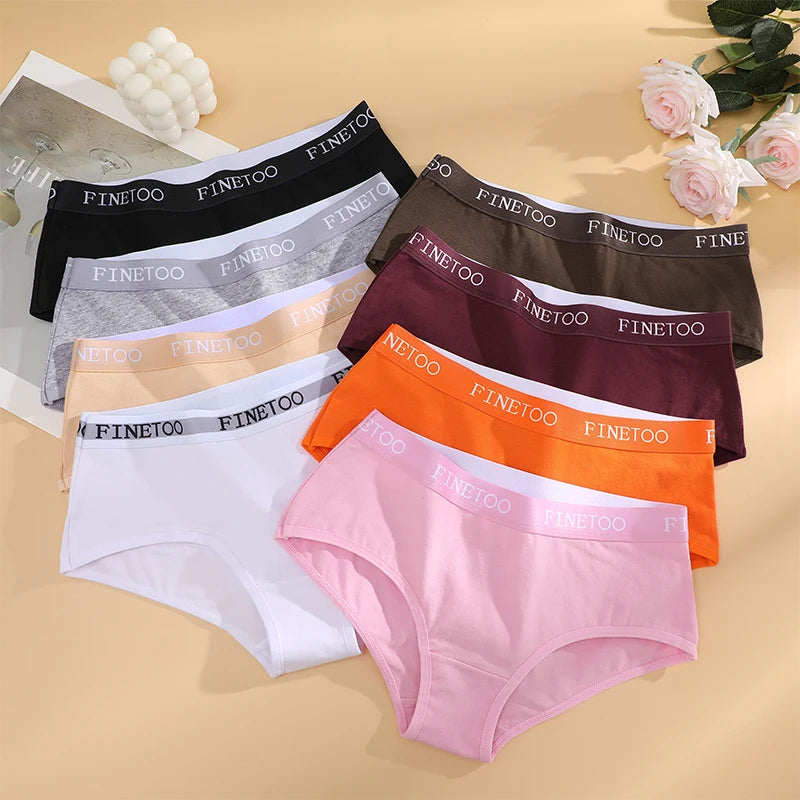 FINETOO 4Pcs/Set Sexy Hip Lifting Triangle Pants Pure Cotton Triangle Pants Low Waist Underwear FINETOO Brand Underwear 8 Colors