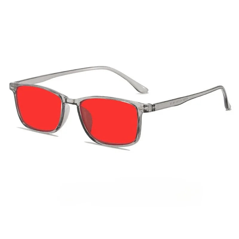 Rectangle Tinted Glasses | Orange & Red Lens Styles