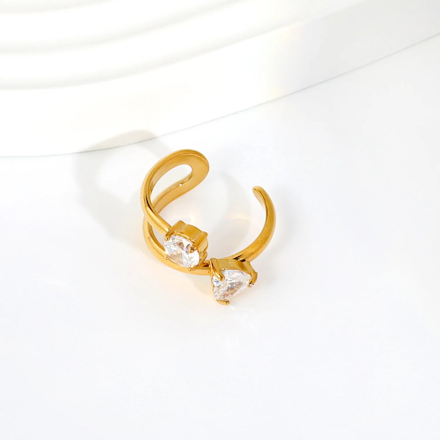 Zircon Ear Cuff – Minimalist 18K Gold-Plated Stainless Steel Clip Earring