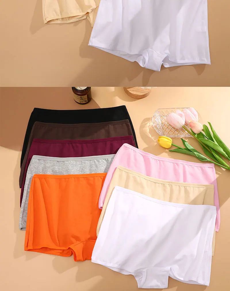 Women's Cotton Boyshort Panties – 4-Piece Set | Seamless Comfortable Underwear (XS–1XL)