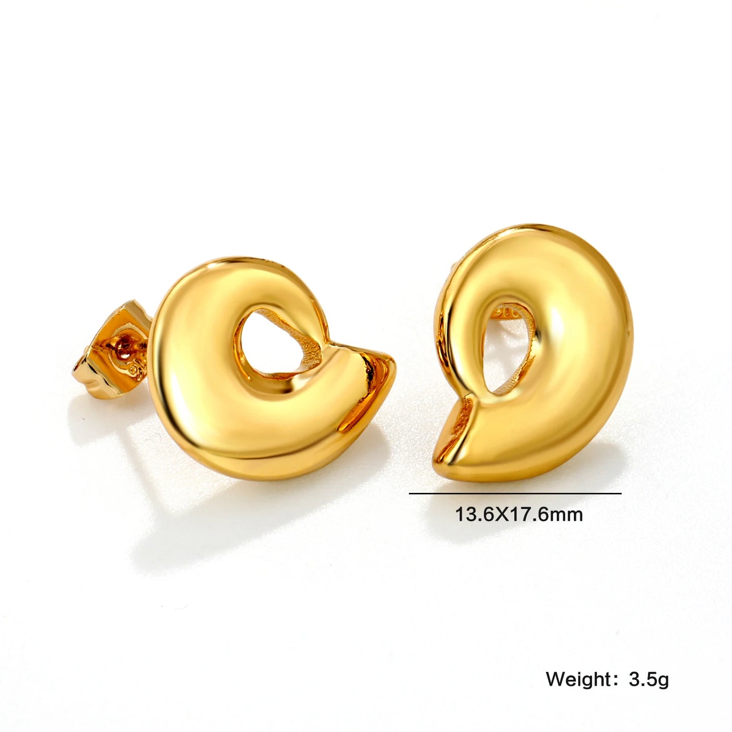 Fairy Flower Stud Earrings – 18K Gold-Plated Stainless Steel for Women