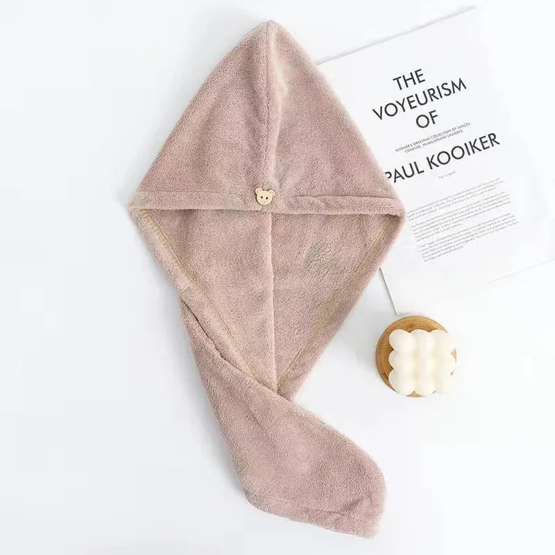 Microfiber Hair Drying Towel Wrap – Quick-Dry Turban for Women, 25x63cm (5 Colors)
