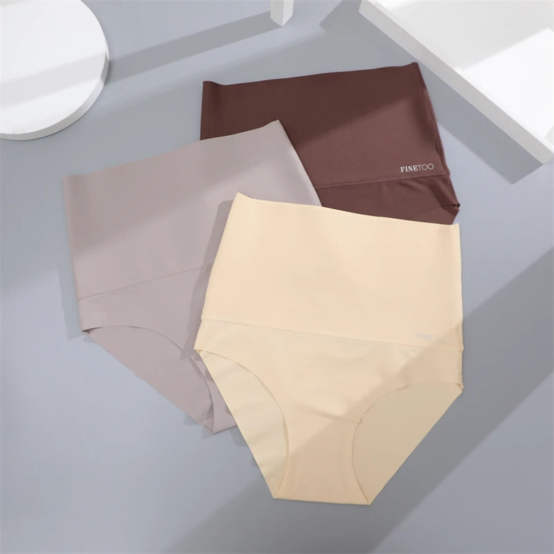 FINETOO Women Seamless Underwear High Waist Slimming Panties Female Shaping Hip Lifting Brief Comfortable Tummy Control Lingerie