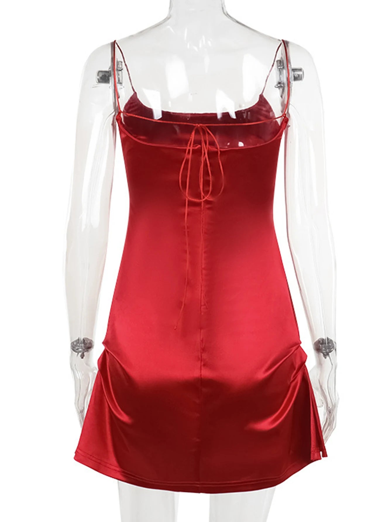 Sexy backless slip satin summer dress women elegant short party dresses woman clothing black mini birthday evening dress vestido
