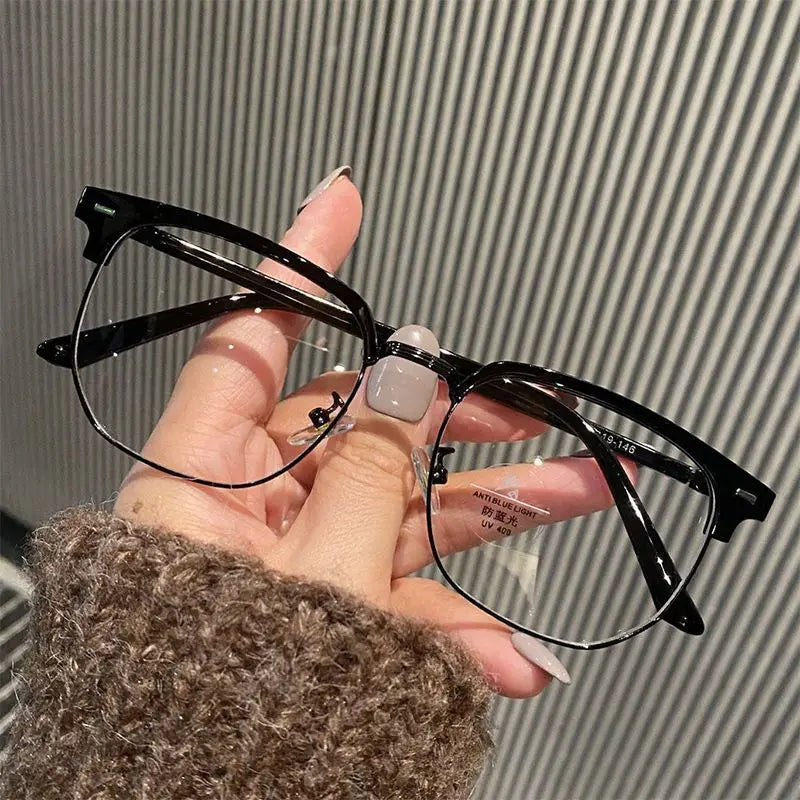Square Metal Photochromic Glasses | Myopia Lens Options