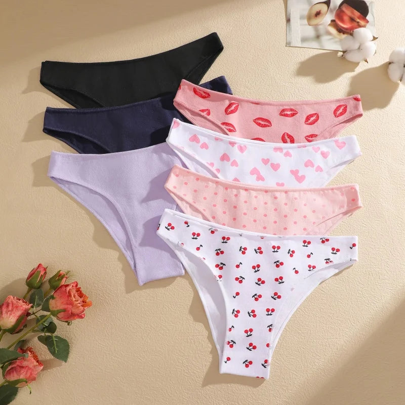 4-Pack Cotton Low-Rise Briefs – Soft Breathable Everyday Underwear for Women (M–2XL, 19 Color Sets)